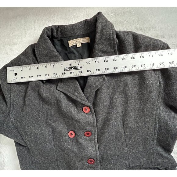 Anne Marie Chavarie Womens Blazer Jacket 100% Wool Double-Breasted Casual Large - Picture 7 of 11